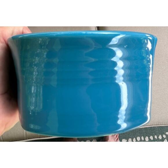 RETIRED Peacock Blue Square Ramekin Homer Laughlin - Picture 3 of 6